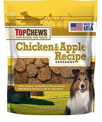 Top Chews Chicken &amp; Apple Sausages 40 ounces
