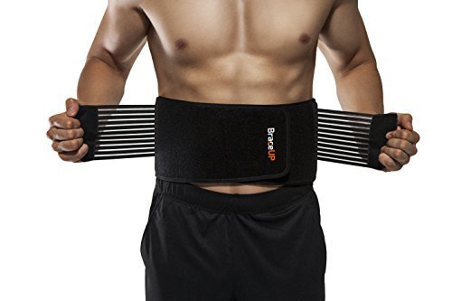 BraceUP® Stabilizing Lumbar Lower Back Brace and Support Belt with Dual Adjustable Straps and Breathable Mesh Panels (L/XL)