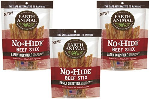 Earth Animal No-Hide Beef Stix, 30ct (3-Packages of 10)