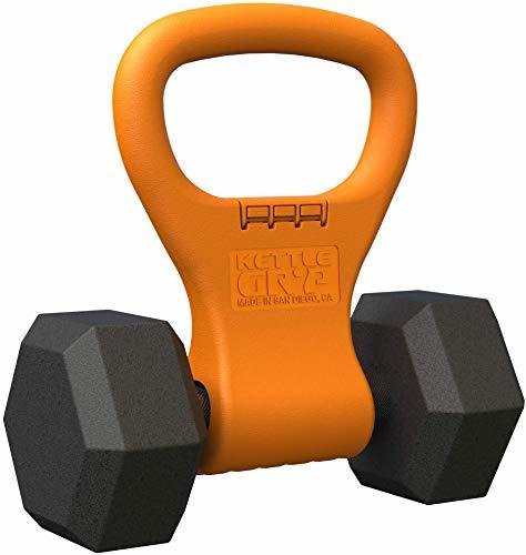 Kettle Gryp Kettlebell Adjustable Portable Weight Grip Travel Workout Equipment Gear for Gym Bag, Crossfit WOD, Weightlifting, Bodybuilding, Lose Weight | Clamps to Dumbells | Made in U.S.A.