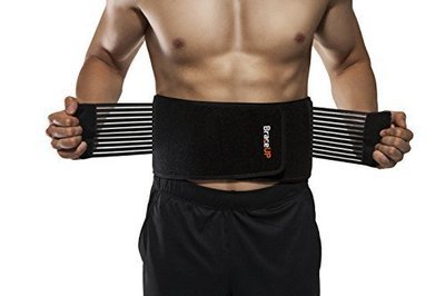 BraceUP® Stabilizing Lumbar Lower Back Brace and Support Belt with Dual Adjustable Straps and Breathable Mesh Panels (L/XL)