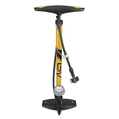 BV Bicycle Ergonomic Bike Floor Pump with Gauge &amp; Smart Valve Head, 160 psi, Automatically Reversible Presta and Schrader