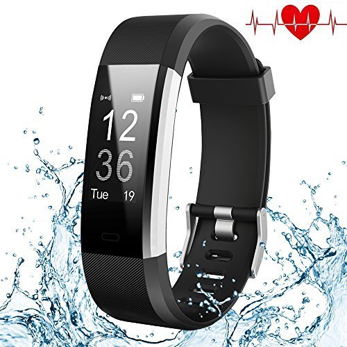 Fitness Tracker, Kybeco Elegant Waterproof Heart Rate Monitor Activity Tracker Bluetooth Wearable Wristband Wireless Step Counter Smart Bracelet Watch for Android and IOS Smartphones (Black)