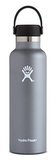 Hydro Flask 24 oz Double Wall Vacuum Insulated Stainless Steel Leak Proof Sports Water Bottle, Standard Mouth with BPA Free Flex Cap, Graphite