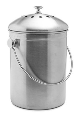 Top Rated Epica Stainless Steel Compost Bin 1.3 Gallon-Includes Charcoal Filter
