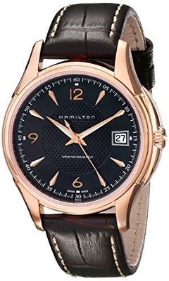 Hamilton Men's H32445585 Jassmaster Viewmatic Black Dial Goldtone Watch