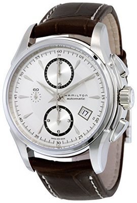 Hamilton Men's H32616553 Jazzmaster Silver-Dial Watch with Brown Band