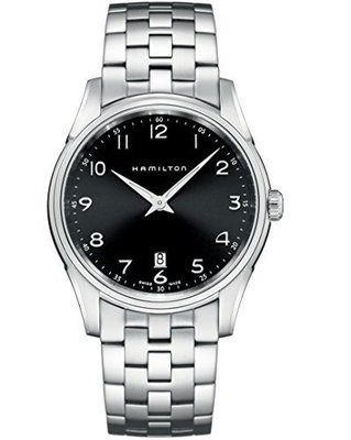 Hamilton Men's H38511133   Jazzmaster Slim Black Dial Watch
