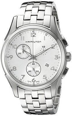 Hamilton Men's H38612153 Jazzmaster Thinline Chronograph Silver Dial Watch