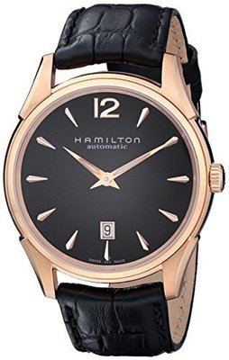 Hamilton Men's H38645735 Jazzmaster Slim Black Dial Watch