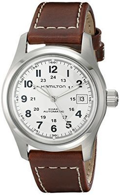 Hamilton Men's HML-H70455553 Khaki Field Stainless Steel Automatic Watch with Brown Leather Band
