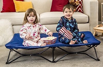 Regalo My Cot Portable Toddler Bed, Includes Fitted Sheet and Travel Case, Royal Blue