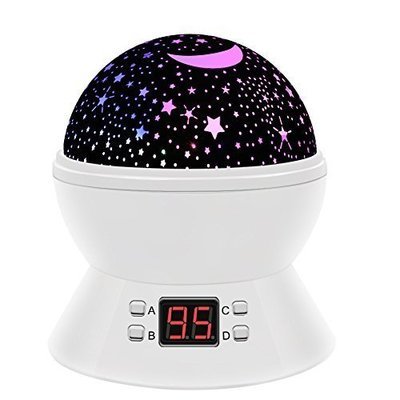 SCOPOW Colorful Constellation Star Sky Kids Night Projector Lamp with LED Timer, Auto-Shut Off and 360 Degree Rotation, White