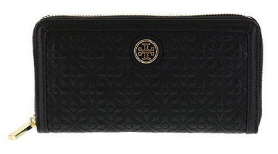 Tory Burch Bryant Zip Around Continental Wallet in Black