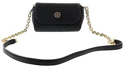 Tory Burch Bryant Quilted Leather Small Crossbody Handbag, Style No. 34029 (Black)