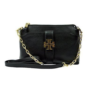 Tory Burch Meyer Crossbody Womens Black Travel Leather Messenger Black