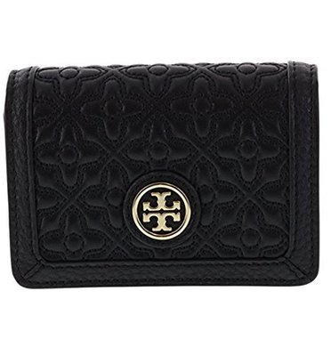 Tory Burch Bryant Foldable Card Case in Quilted Leather, Style No 34032 (Black)