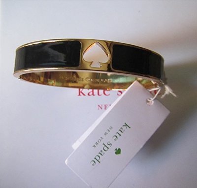 Kate Spade Hole Punch Spade Black Bangle Bracelet