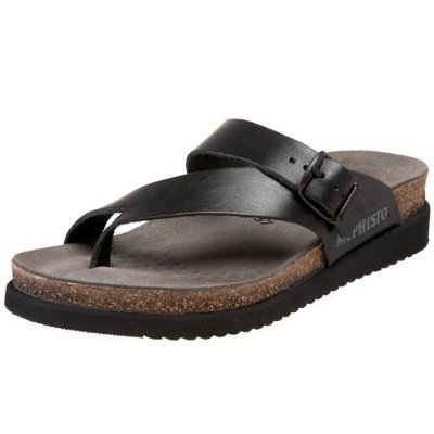 Mephisto Women&#39;s Helen Thong Sandal,Black/Sandanyl,10 M US