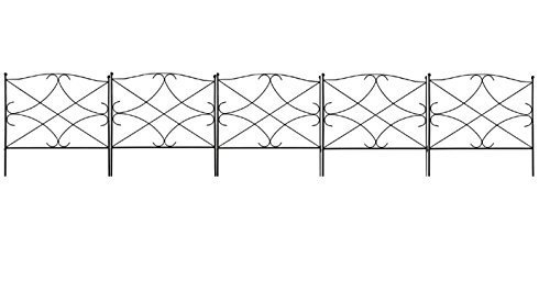 Amagabeli Decorative Garden Fence 24in x 10ft Outdoor Rustproof Metal Landscape Wire Fencing Folding Wire Patio Fences Flower Bed Animal Dogs Barrier Border Edge Section Edging Decor Picket Black