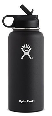 Hydro Flask Vacuum Insulated Stainless Steel Water Bottle Wide Mouth with Straw Lid (Kiwi, 32-Ounce)
