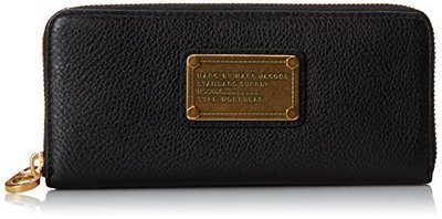 Marc by Marc Jacobs Classic Q Slim Zip Around Checkbook Wallet Black One Size