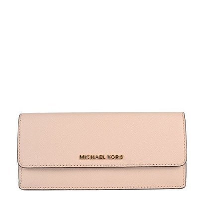 Michael Kors Jet Set Travel Flat Saffiano Leather Wallet (Ballet Pink)