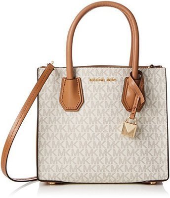 Michael Kors Mercer Signature Messenger Bag - Vanilla