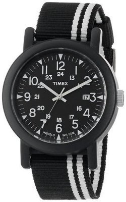 Timex Unisex T2N3309J Originals Camper Black Slip-Thru Nylon Strap Watch