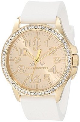 Juicy Couture Women&#39;s 1900966 Jetsetter White Silicone Strap Watch