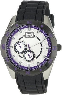 Marc Ecko Men&#39;s E13515G2 The Phase Silver Dial Resin Strap Watch