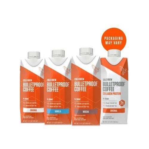 Bulletproof Coffee Cold Brew- Help Promote Energy Without the Sugar Crash, Ketogenic Diet, Sampler Pack (4 Pack)