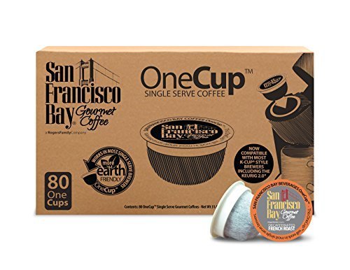 San Francisco Bay OneCup, Decaf French Roast, 80 Count- Single Serve Coffee, Compatible with Keurig K-cup Brewers