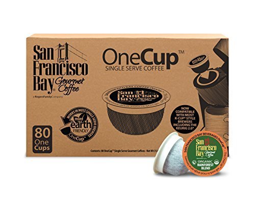 San Francisco Bay OneCup, Organic Rainforest Blend, 80 Count- Single Serve Coffee, Compatible with Keurig K-cup Brewers