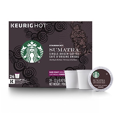 Starbucks Sumatra Dark Roast Single Cup Coffee for Keurig Brewers, 4 Boxes of 24 (96 Total K-Cup Pods)