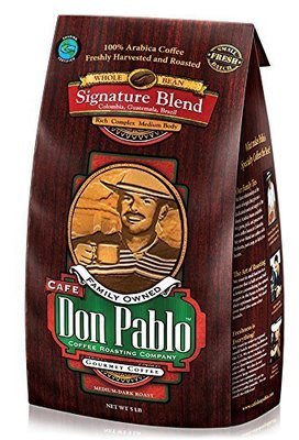 5LB Cafe Don Pablo Gourmet Coffee Signature Blend - Medium-Dark Roast Coffee - Whole Bean Coffee - 5 Pound ( 5 lb ) Bag