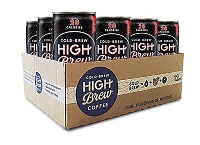 High Brew Cold Brew Coffee - Black &amp; Bold 8 Ounce (12 Count)  Grab &amp; Go Pre-Made Cold Brew Direct Trade Coffee Low-Acidity Caffeine Drink