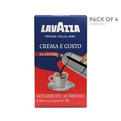 Lavazza Crema e Gusto Ground Coffee Blend, Espresso Dark Roast, 8.8-Ounce Bags (Pack of 4)