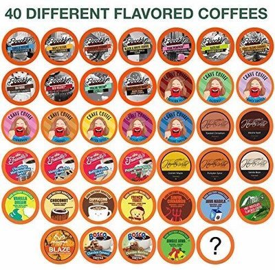 Two Rivers Flavored Sampler Pack Single-Cup Coffee for Keurig K-Cup Brewers, 40 Count