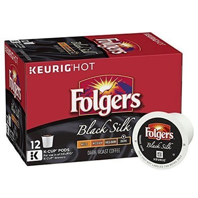Folgers Black Silk Coffee, Dark Roast, K-Cup Pods for Keurig K-Cup Brewers, 12-Count (Pack of 6)