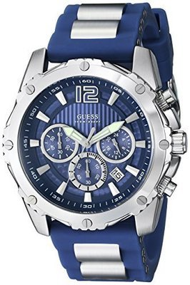 GUESS Men&#39;s U0167G3 Blue Bold Move Chronograph Sport Watch