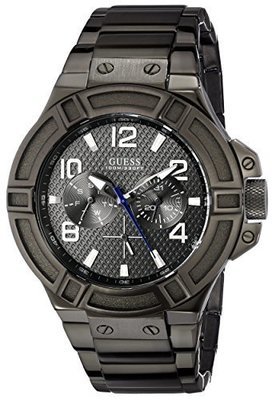 GUESS Men&#39;s U0218G1 &quot;Gunmetal Rigor&quot; Multi-Function Standout Sport Watch