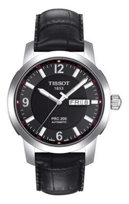 Tissot Men&#39;s T0144301605700 PRC 200 Black Day Date Dial Watch