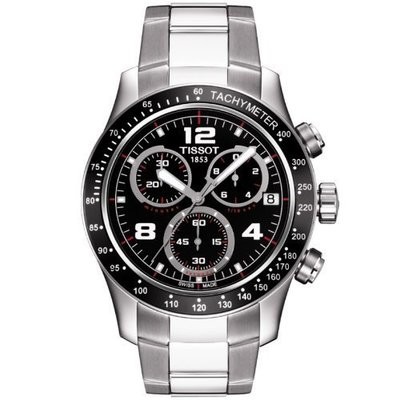 Tissot V8 Black Dial Stainless Steel Chrono Quartz Men&#39;s Watch T0394171105702