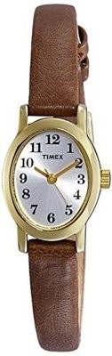 Timex Women&#39;s T2M567 Cavatina Brass Watch with Brown Leather Strap