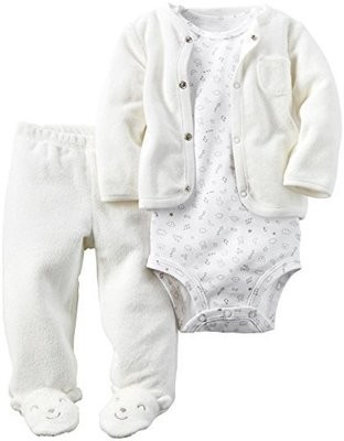 Carter&#39;s Unisex Baby 3 Pc Sets 126g323, Ivory, 3 Months