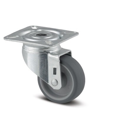 Grey Rubber Swivel Castor