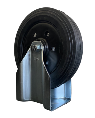 250mm Medium Duty Fixed Rubber Castor Wheel Medium Duty Rubber Fixed Castor