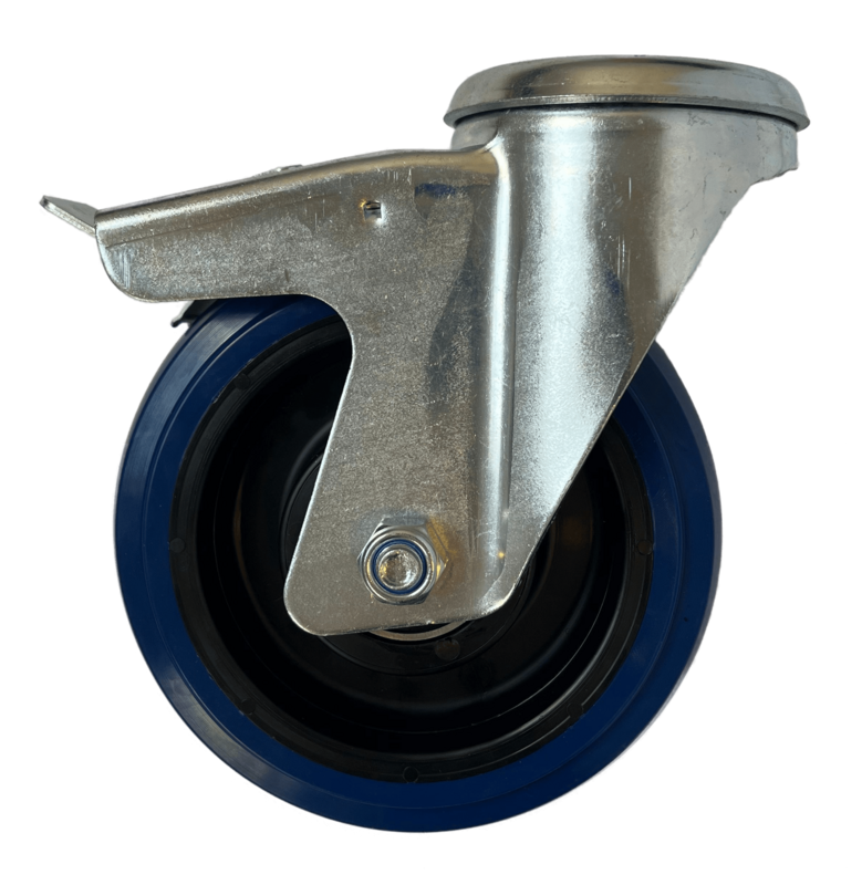 Blue Elastic Swivel Braked Castor