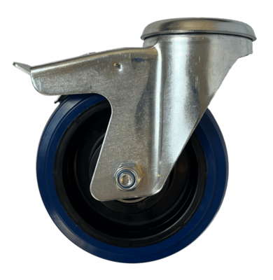 Blue Elastic Swivel Braked Castor